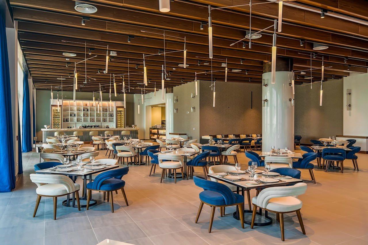 Royal M Al Aqah Beach Resort By Gewan Buitenkant foto The dining room at the restaurant