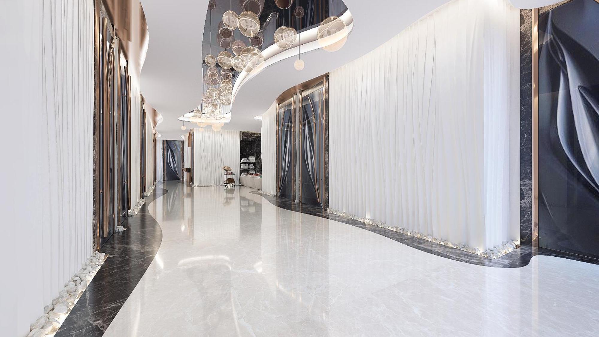 Royal M Al Aqah Beach Resort By Gewan Buitenkant foto Interior of the hotel