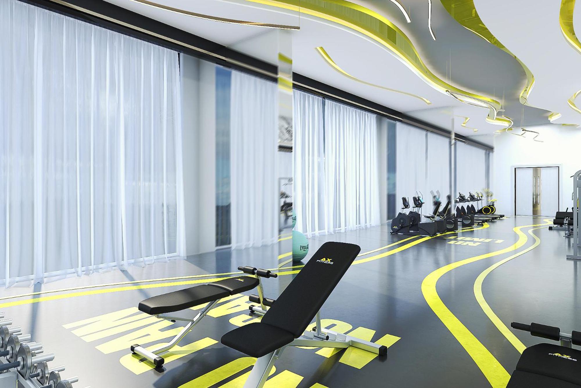 Royal M Al Aqah Beach Resort By Gewan Buitenkant foto The gym at the hotel