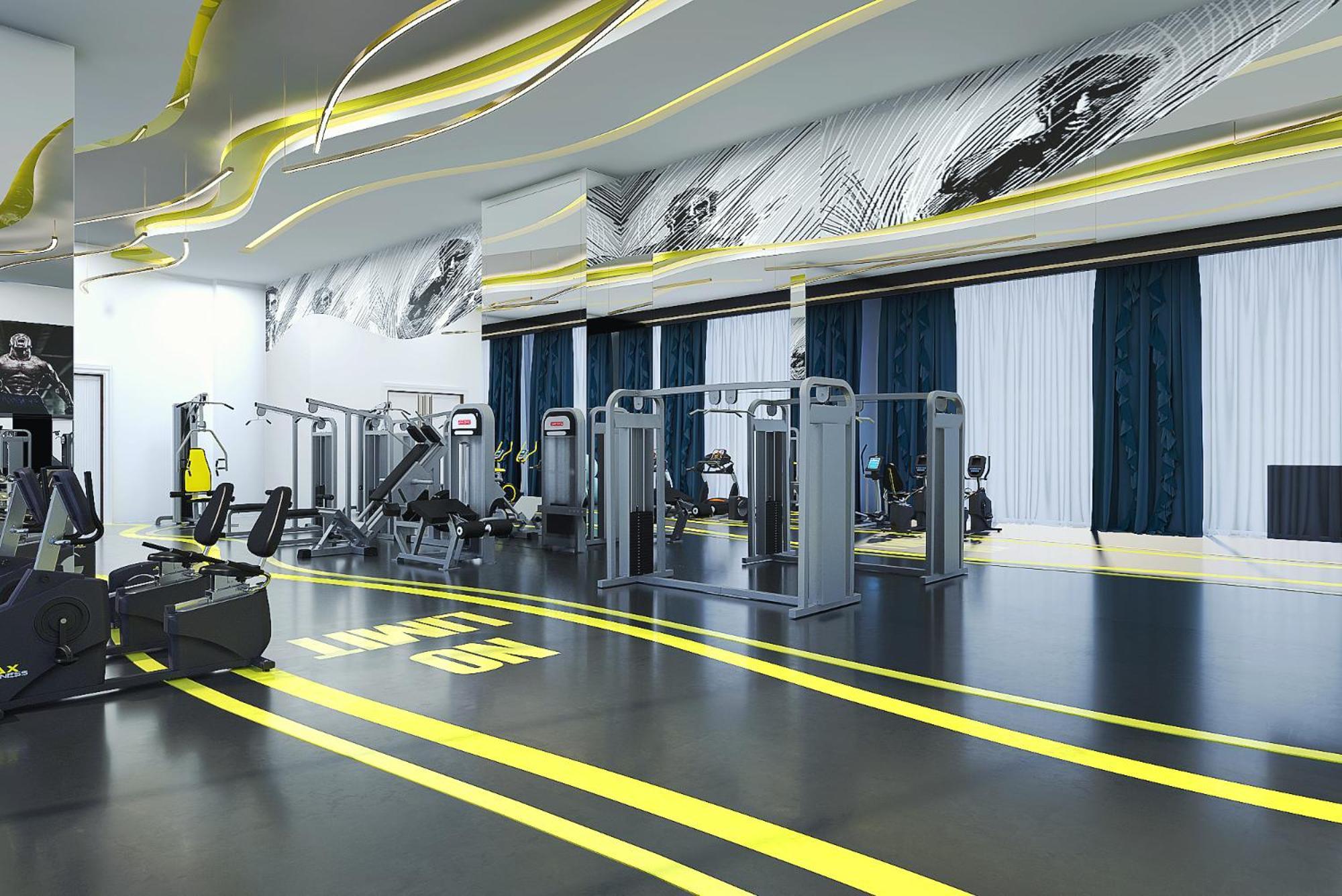 Royal M Al Aqah Beach Resort By Gewan Buitenkant foto The gym at the hotel